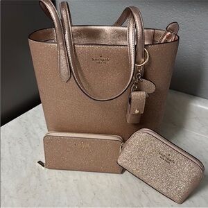 Kate Spade Glitter Tote Bag - Gold